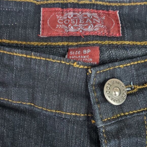 COS Jeans Black Denim Straight Leg Hi-Rise Black Embroidery Sequins Size 8P - Picture 2 of 16